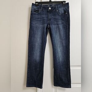 Wrangler Straight Leg Jeans Women's 11x30 (32x29) Blue Embroidered Mid-Rise EUC